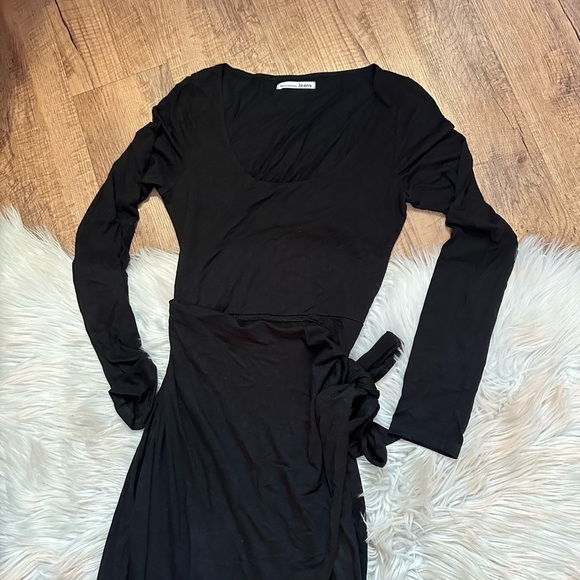 REFORMATION Elisa Wrap Dress In Black - Picture 5 of 7